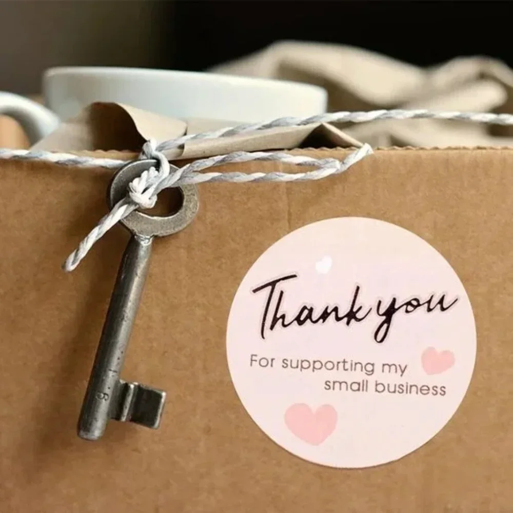 100 Thank You Small Business Stickers 1” Round Packaging Labels